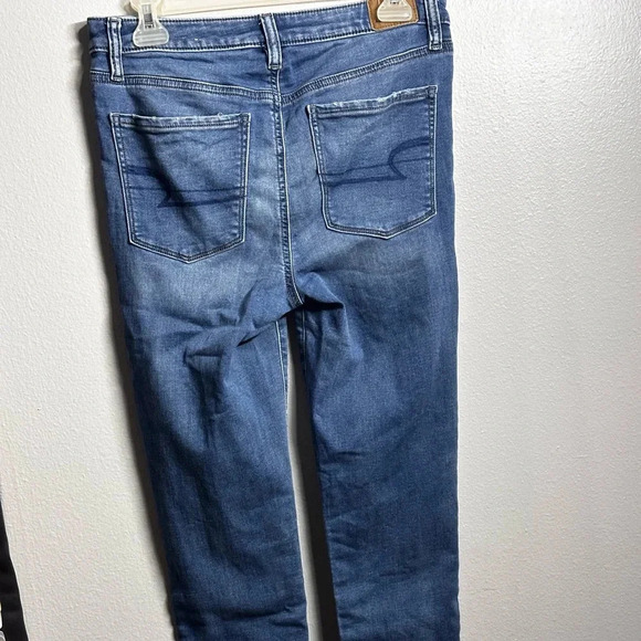 American Eagle Women Super Hi-rise Jegging Jeans Super Stretch Blue Size 6 R - Picture 11 of 13